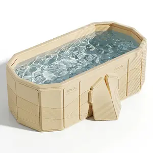 Foldable Bathtub for Adult 59'in Foldable Collapsible tub Portable Bathtub for Bathroom Folding SPA Tub for Shower Stall, Ideal for Small Spaces Folding Tub (Golden, XXL: 59"L x 33.8"W x 21.6"H)