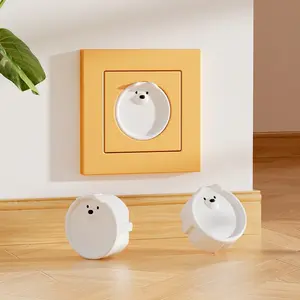 10Pcs Baby Safety Protection Socket Protective Cover Cute Cartoon Children Electric Shock Prevention Dust Protection Cover