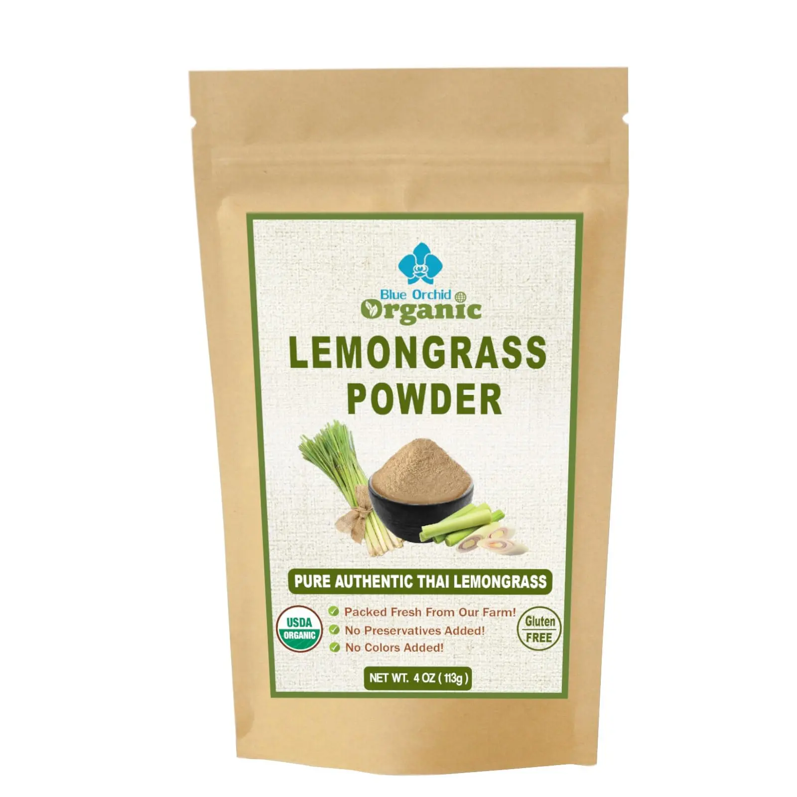 Lemongrass Powder | Organic Dried Thai Spice Herb | Freshly Ground Lemon Grass Stalks | Culinary Grade Seasoning for Cooking and Tea (4 OZ)