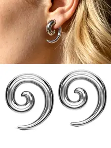 2Pcs Stainless Steel Hypoallergenic Surgical Ear Spiral Tapers Plugs Tunnels Expander Gauges Snail Twist Earrings Stretching Body Piercings Jewelry