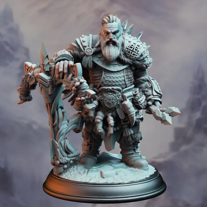 Dwarf Monster Slayer Ranger Telnam Gnik 3D Printed Resin Figurine, Resin Figures, Gaming Display Statue, DM Stash Home Decor