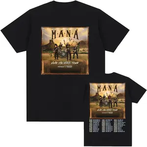 Maná Vivir Sin Aire Tour 2025 T-shirt Summer Short Sleeve Male Tshirts Unisex Streetwear Hip Hop Grunge Fashion T Shirt Men Tees