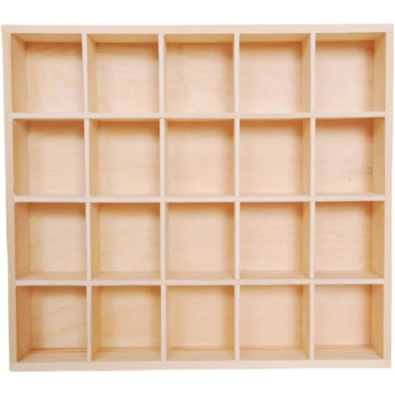 1 count 13.4''x10.6''x2'' Wooden Storage Divider Box  Display Box Organization Tabletop Box Tray Display Holder with 20 Compartments for  Craft Office Kitchen Storage