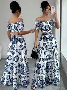Women's Casual Vacation Dress, Sleeveless Floral Print Design, Bow Waistband, Comfortable and Stylish Summer