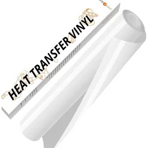 White HTV Vinyl Roll - 12" x 10ft White Iron on Vinyl for All Cutting Machines, Heat Transfer Vinyl Rolls for T-Shirts - Easy to Cut & Weed for Heat Vinyl Design