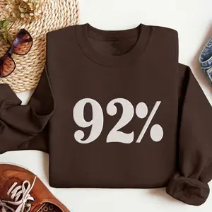 92% Embroidered Sweatshirt Hoodie, 92 Percent Black Women Embroidered Sweatshirt Hoodie, Kamala Harris Embroidered Sweatshirt Hoodie