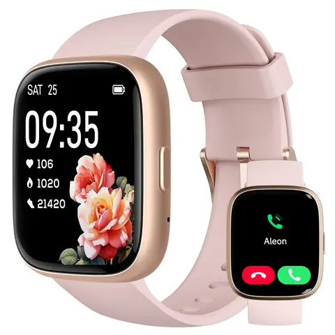 TOOBUR Multifunctional Digital Smartwatch Wristwatch - Silicone Strap, IDW26 Chip, Bluetooth Connectivity, Calls, 100+ Sports Modes, Pedometer, Calorie Tracker, Message Reminders for iOS & Android Fitness Wearable (Get Your Steps In)