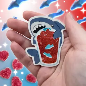 Shark Slushie ~ Pixie Dust Glitter Sticker