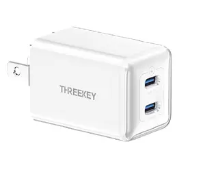 THREEKEY USB C Wall Charger,35W Dual USB Port Block,Type C Charger Fast Charging Power Adapter Compatible with iPhone 16/15/14/13/12/11/X,Samsung Series,Sony,Moto,iPad,MacBook