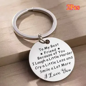 2Pcs Gift For Best Friend Soul Sister Keychain Friend Appreciation Gifts