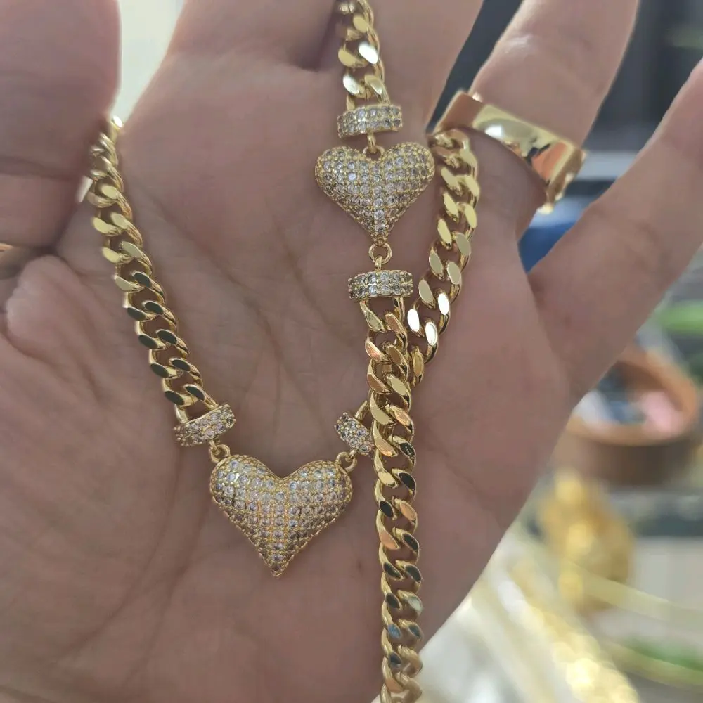 heart set gold plated
