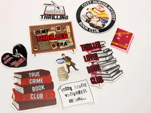 Mystery and Thriller Book Lover Sticker Pack - 9 Waterproof Adhesive Vinyl Decals for Kindle, Bookshelf, TBR Cart & Journal - Durable & Versatile Decor