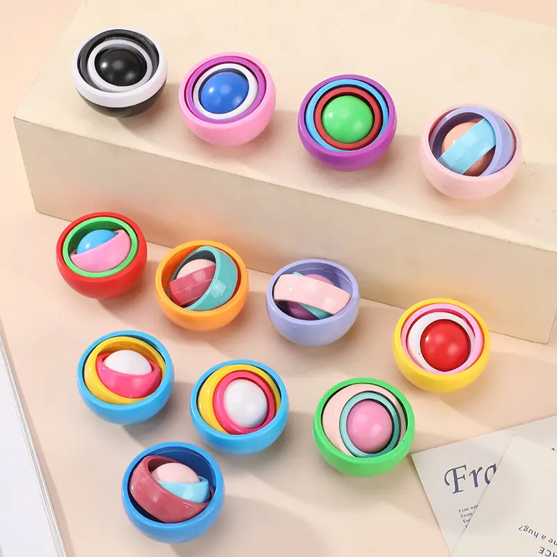Unique track ball decompression toy (set of 3), creative bead track infinite cube sensory ball, 3D fingertip universal puzzle top, suitable for autism, ADHD, and adult relaxation, Stress Relief Fidgeting