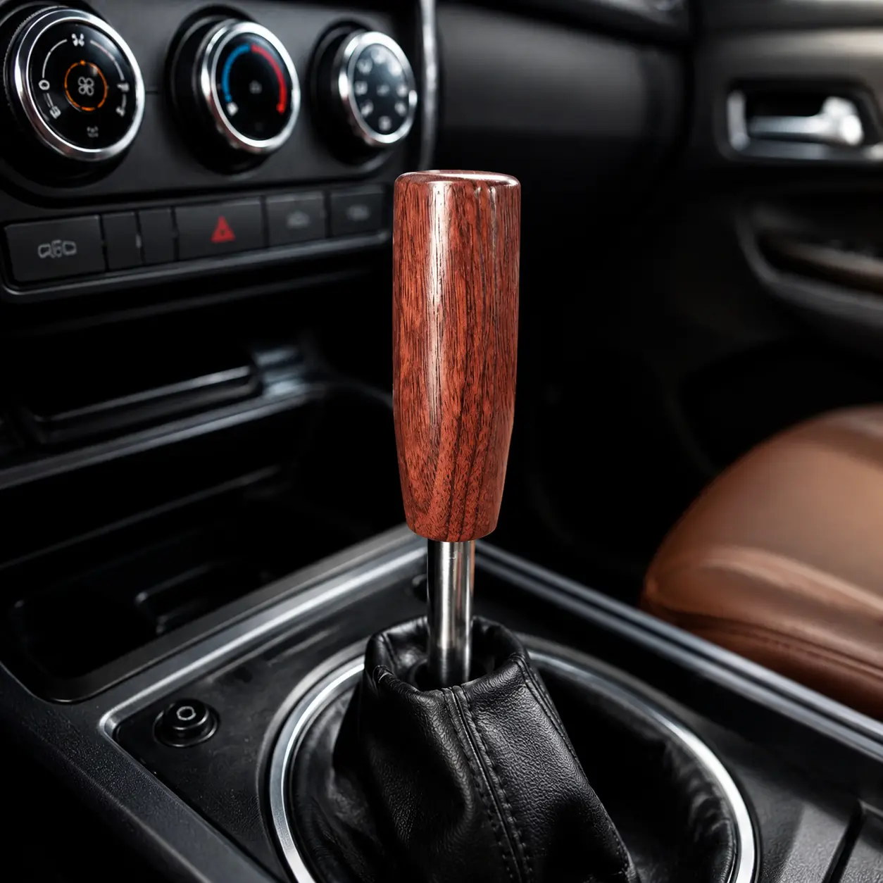 Premium Wood Grain Weighted Manual Shift Knob Universal Fit MT Gear Stick Shifter Handle Extension for Cars Trucks SUVs – Non-Slip Ergonomic Design, Easy Install Adapter Included #ShiftKnob #CarInterior #ManualTransmission #GearShift