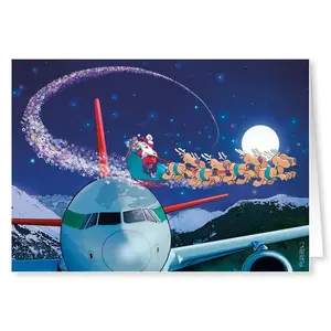Stonehouse Collection | Airplane Theme Christmas Card | 18 Aviation Christmas Cards & Envelopes | USA Made