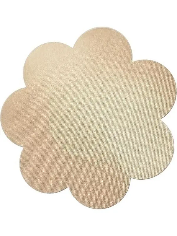 ENVY BODY SHOP Disposable Flower Petal Shape Adhesive Nipple Cover Breast Pasties, 25 pairs (50 count)(Nude)