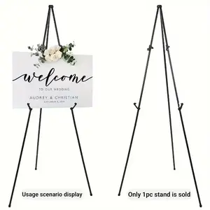63 Inch Metal Sign Stand Sturdy Tripod Holder With Storage Bag Portable Poster Display Rack For Wedding Event Home Party Decor Use
