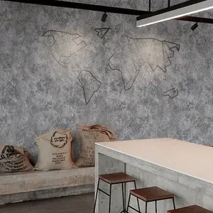 Industrial Cement Wall Decor Material Roll, Self-Stick Waterproof Vinyl Contact Paper, Living Room Decoration, Moisture-Proof