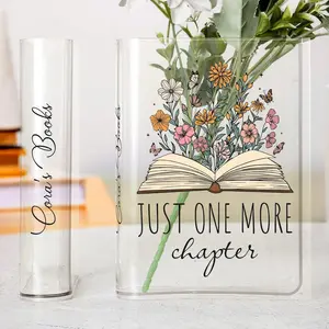 Personalized Acrylic Book Vase, Custom Name Gift for Book Lovers, Book Shaped Vase, Flower Bookshelf, Gift for Her, Graduation Gifts, Graduation Decoration 2026