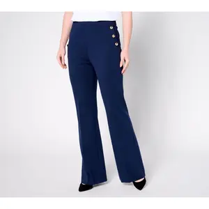 Susan Graver Petite Smart Ponte 350 High Waist Boot Cut Pants