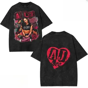 AJ Lee She’s Back Wash T-Shirt – Oversized Vintage Retro Graphic Tee Celebrating WWE Crazy Chick Return, Women’s Wrestling Icon Legacy & Streetwear Merch