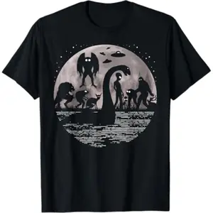Funny Bigfoot Loch Ness Monster Mothman And Aliens! Funny Cryptid T-Shirt