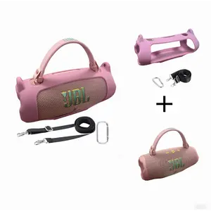 Silicone Protective Case Compatible with JBL Charge 6 Portable Bluetooth Speaker, Shockproof Anti-Scratch Cover with Handle, Adjustable Shoulder Strap & Carabiner, Perfect for Outdoor Travel, Hiking, Camping. bluetoothspeaker portablespeake