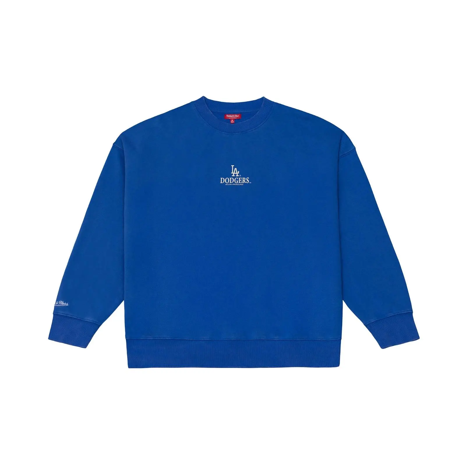 Women's Los Angeles Dodgers Royal Core Essentials Lightweight Sweatshirt MLB Throwback Crewneck Vintage Fan Gear Mitchell & Ness