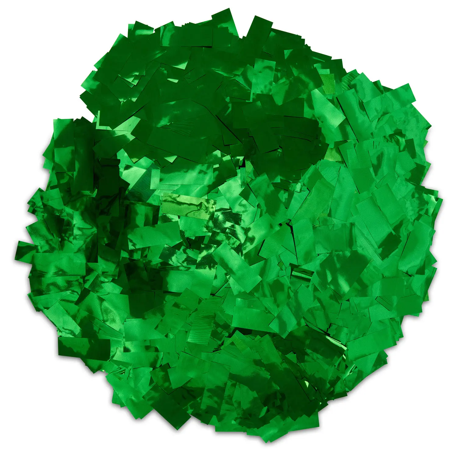 Premium Mylar PVC Rectangle Green Metallic Confetti - 1.96x0.8in, Slow-Falling, 1lb (454g) Loose Pack, for Party Cannon Sprays, St. Patrick’s Day, Factory Direct Pricing
