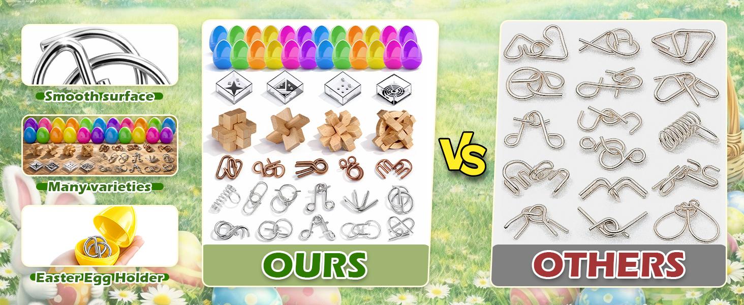 24 Pack Brain Teaser Puzzle Set, Metal & Wooden Puzzles with Balance Challenges, IQ Logic Games and Mind Teaser Toys Party Favors Return Gifts for Kids Teens and Adults