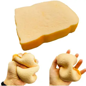 Toast Sliced Bread Stress Toy, Bread Shape Squishes, Sensory Fidget Toy, Stress Relief for Kids & Adults, Tricky Funny Squeeze, Gift for Easter, Christmas and Birthday