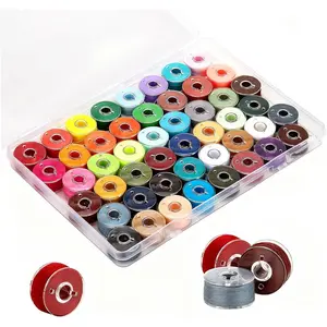 48 count Bobbins Sewing Threads Assorted Colors Embroidery Thread Pre- Bobbins Set for Babylock  Janome  Sewing Machine (Colorful)