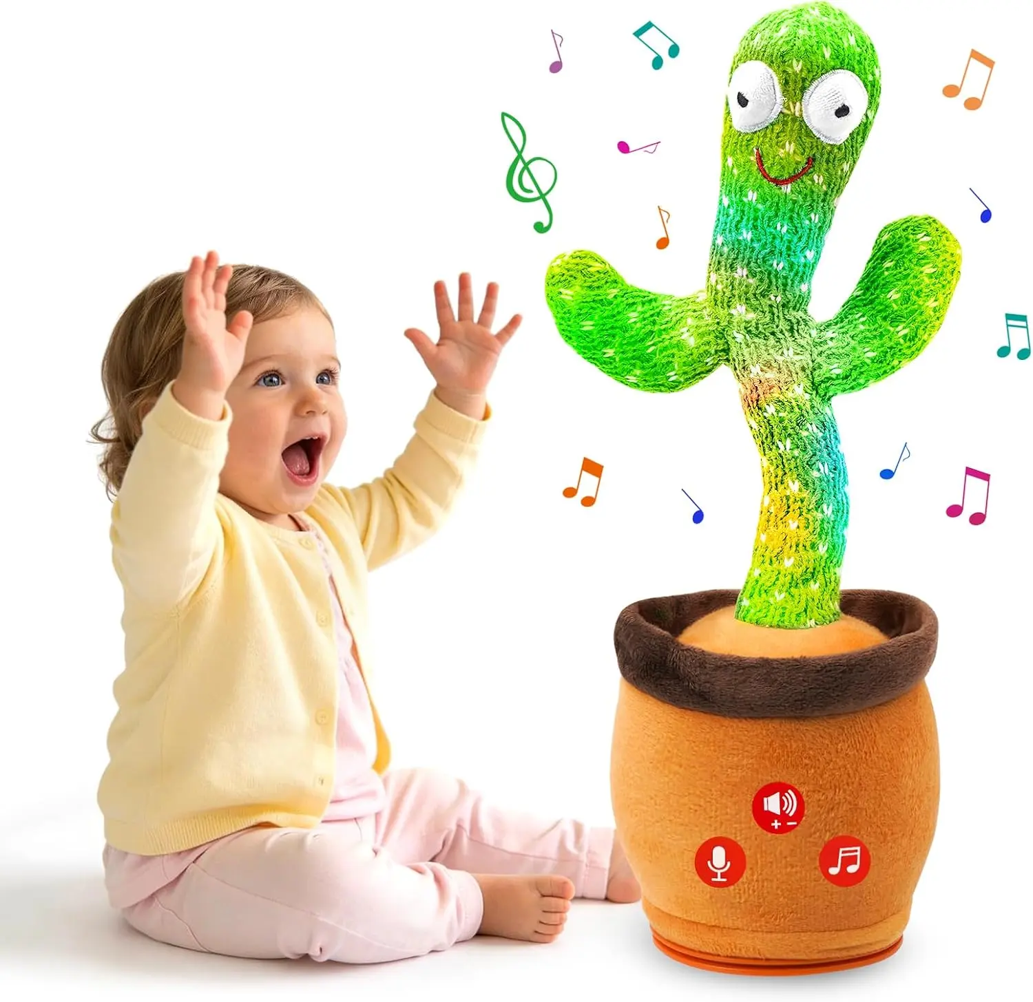 Summer Spring Gift Baby Toys Dancing Talking Cactus Toy, Boys Girls Interactive Gifts Mimicking Singing Repeating Cactus, Toddler Toys Stocking Stuffers for Grandkids with Exclusive Songs