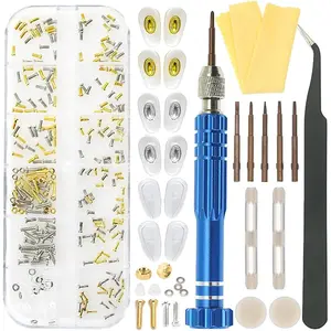Eye Glass Repairing Kit,Upgraded Eyeglass Repair Kit with Screws( and ),5-in-1 Eyeglass ,Eyeglass Nose Pads,Eyeglass Ear Grips,Tweezer for Sunglasses,Eyeglass,Watch Repair