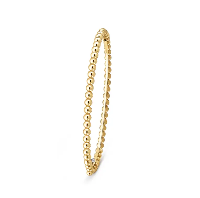 Pre-owned Van Cleef & Arpels Perlée pearls of gold bracelet, 18K yellow gold, medium model，full set