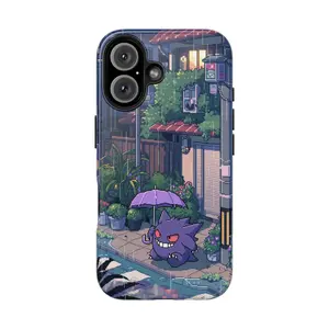 Pixel Rain Alley for iPhone 17 - 11 Pro Max Plus Mini X XR XS 7 8 Plus or SAMSUNG GALAXY S25 - S21 Ultra Plus