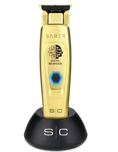 SABER - PROFESSIONAL FULL METAL BODY DIGITAL BRUSHLESS MOTOR CORDLESS HAIR TRIMMER - GOLD Adjustable Carbon