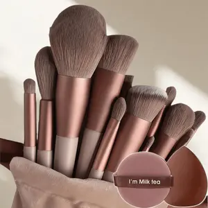 13pcs Makeup Brush Set with 2pc Sponges, Soft Fiber for Easy Application, Ideal for Travel & Daily Use, Perfect Gift Option, Makeup Brush Kit