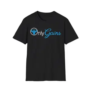 [100% Cotton] Only Gains Parody Gym Pump Cover |   Men'S Workout T-Shirt |   Funny Gym Rat Lifting Tee Golf Gift T-Shirt For Men And Women
