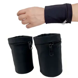 2pcs Outdoor Sports Wrist Bag, Arm Band Riding Phone Pouch, Fitness Arm Band, Running Storage Wallet, Zipper Wristlet Wallet, Unisex Key and Card Holder Pouch