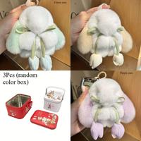 3pcs Milk Tea Color Ears + Green Ears + Purple E1