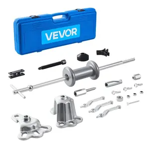 VEVOR 9-Way Slide Hammer Puller Set, 15PCS Front Wheel Hub Bearing Remover Rear Wheel Axle Hub Dent Shaft Puller Tool Kit, Axle Bearing Puller Tool Kit and Slide Hammer Remover Set with Carry Box