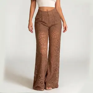 ChicCurve Women's High-Waisted Lace Pants - Elegant and Comfortable Womenswear for Everyday Style