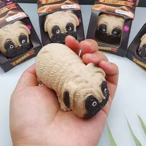 Funny Cute Playful Dog Squeeze Toy, Prank Unique Stress Relief Relaxation Pupper Squishy Fun, Kids Intelligence Teen Adult Game Pull Toys, Holiday Party Gift