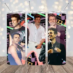 Joey NKOTB 20 oz Skinny Tumbler Lid Straw Stainless Steel Drinkware Beverage Water Bottle up tumblr perfect gift McIntyre -New Kids on the Block