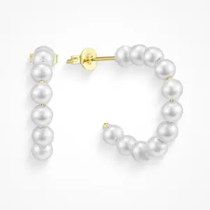 EVRY JEWELS Gold or Silver Plated Women's Pearly Earrings EVRY JEWELS Gold or Silver Plated Women's Pearly Earrings