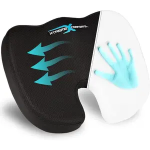 Seat Cushion, Padded Foam Cushion with Handle for Office Chair, Wheelchair, and Car Use, 1 Pack-Back Support Pillow for Chair - Travel Bag Included