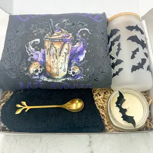 Halloween Gift Box Fall Gift Box Spooky Gift Basket Girlfriend Gift Autumn Clothing Halloween Shirt Spooky Tumbler Bats Shirt Halloween Decor Candle Bat Decorations Gift Girlfriend Gift Box Sister Friend Gift Fall