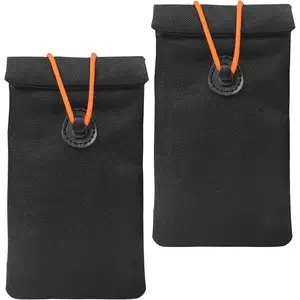 2-Pack Faraday Bag for Car Keys and Smartphone Keys Signal Blocking Bag Anti-Theft Car Protection Phone Keyless Entry Keychain Signal Blocking Bag (Black)