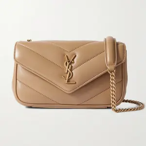 ‮ tneruaL tniaS sevY  ‬ Classic L•o•u-L•o•u Padded Shoulder Bag, Premium Tan Cowhide Gold Buckle Flap Crossbody| Good Condition.